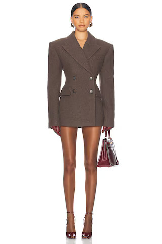 Helsa Italian Wool Blend Blazer in Brown | FWRD 