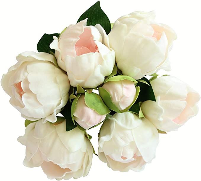 Elyjhyy Artificial Peony Flowers Fake Bouquets Real Touch Bunch for Wedding Bouquets Home Decor (... | Amazon (US)