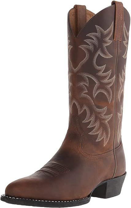 Western Boots For Men Cowboy Boots Lightweight Durable Round Toe Modern Boots | Amazon (US)