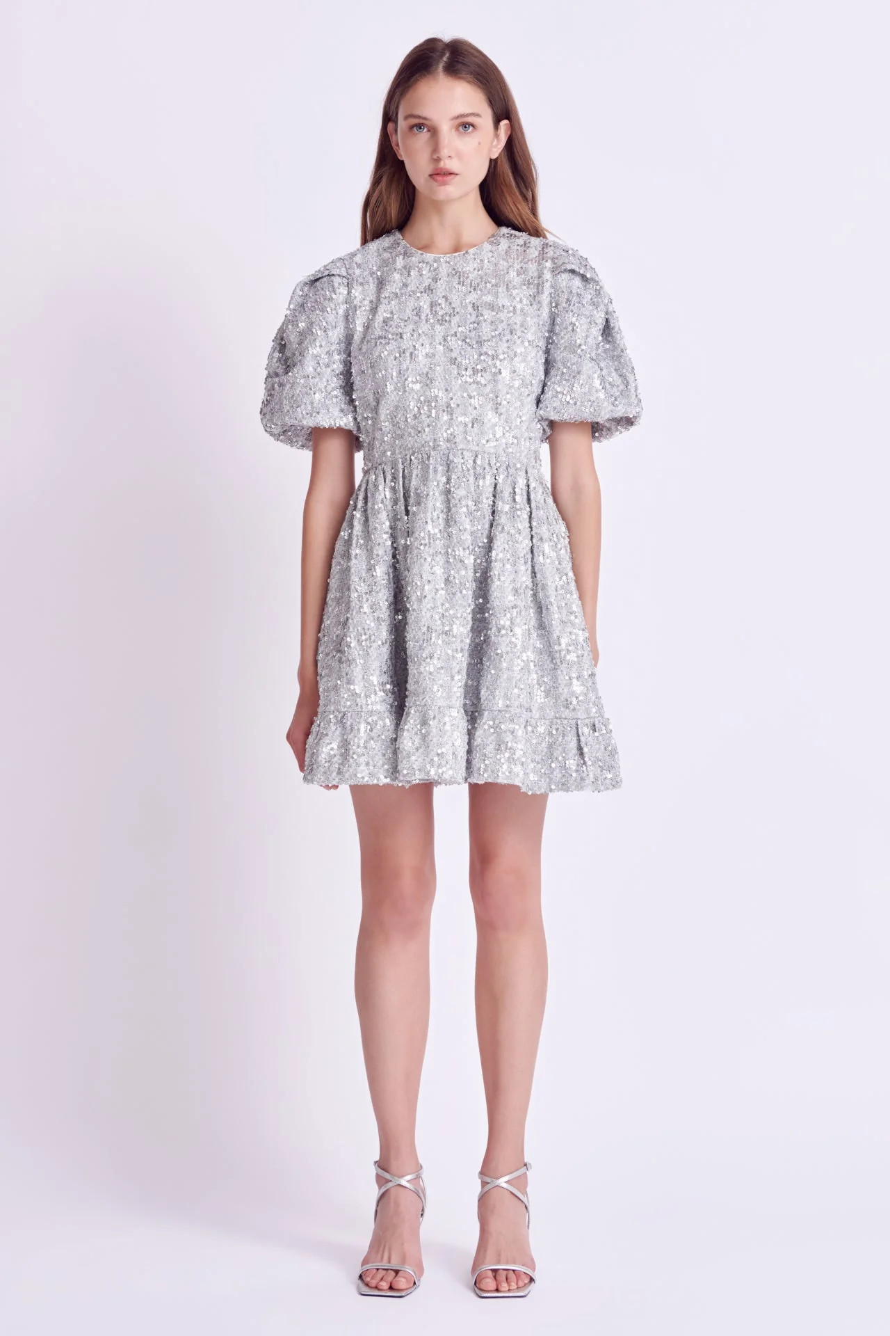 Sequin Tweed Tiered Mini Dress | OBJECTRARE