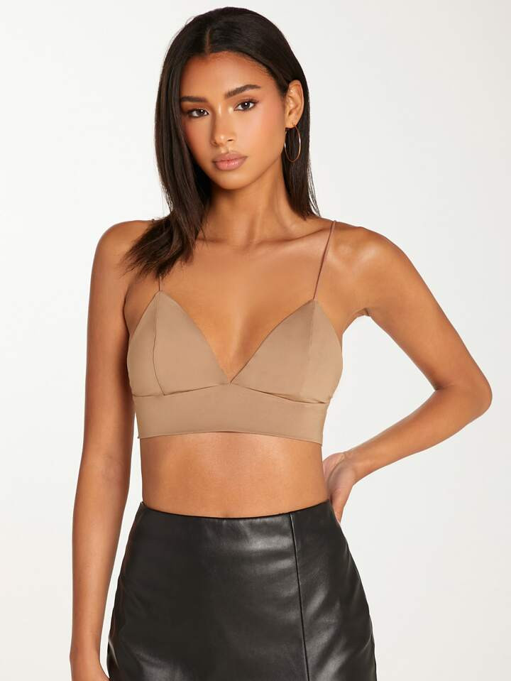 SHEIN BASICS Einfarbiges Bustier Crop Cami Top | SHEIN