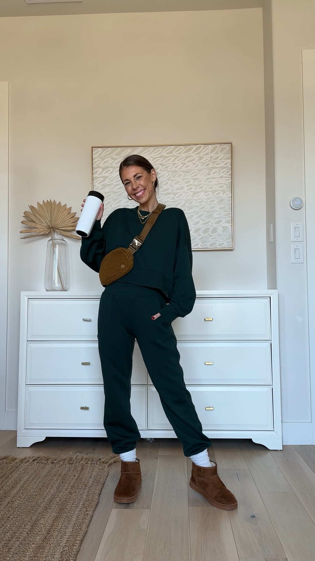 Sweats for every day of the week! I wear xs joggers and small sweatshirts at H&M and the same for Abercrombie sweats! The brown sweatpants I have on a small. Lululemon belt bags linked and cups! 

#LTKstyletip #LTKsalealert #LTKFind