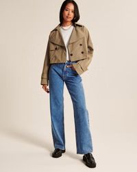 Cropped Trench Coat | Abercrombie & Fitch (US)