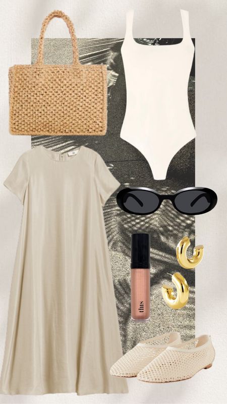 Always Coco Fine Huggies // THIS Beauty Lip Polish // Woven Beach Bag // Linen Maxi Dress

#LTKSwim #LTKShoeCrush #LTKStyleTip