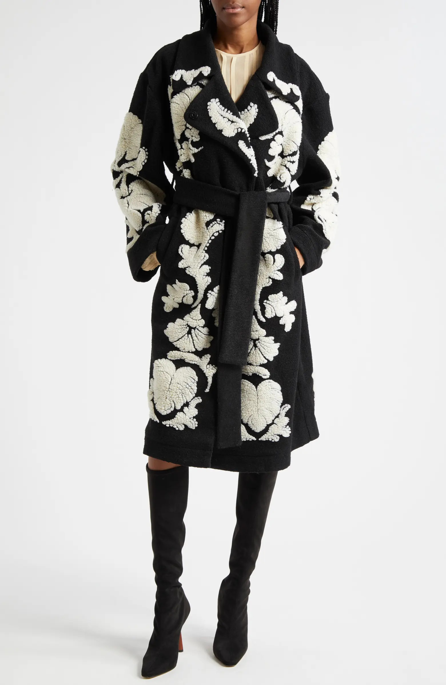 FARM Rio Helen Sculpted Fleece Wrap Coat | Nordstrom | Nordstrom