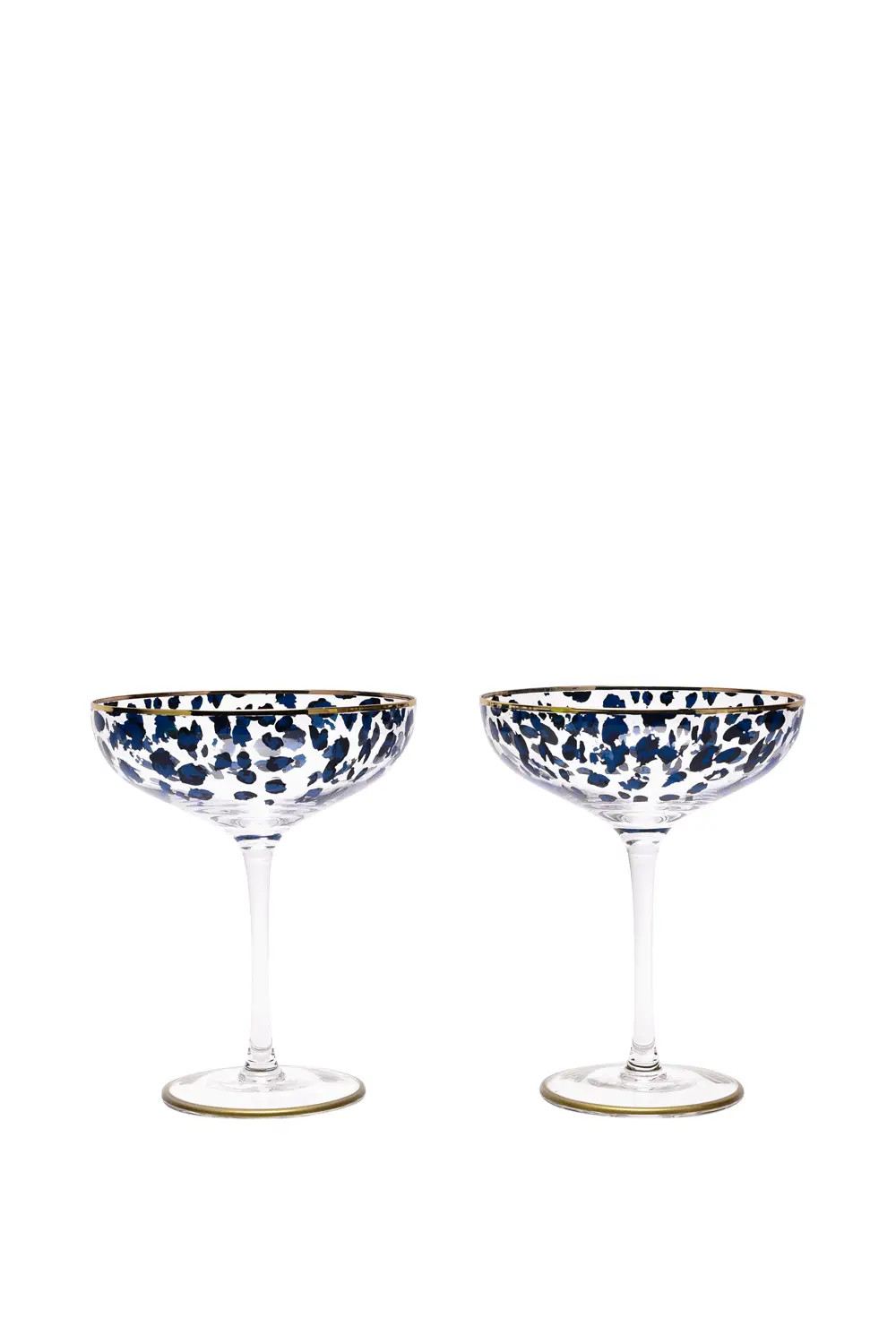Glassware | Set of 2 Leopard Print Cocktail Glasses | Frida | Debenhams UK