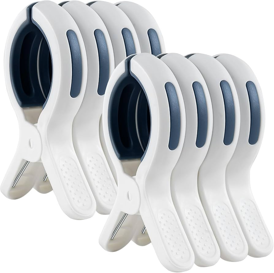 HiGift Large Beach Towel Clips for Beach Chairs, 8 Pack Jumbo Size 5.1 Inch Towel Clips for Beach... | Amazon (US)