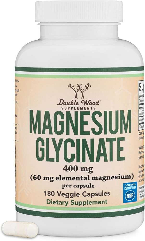 Magnesium Glycinate 400mg | 180 Capsules | Sleep, Muscle, & Heart Support | Vegan, Third Party Te... | Amazon (US)