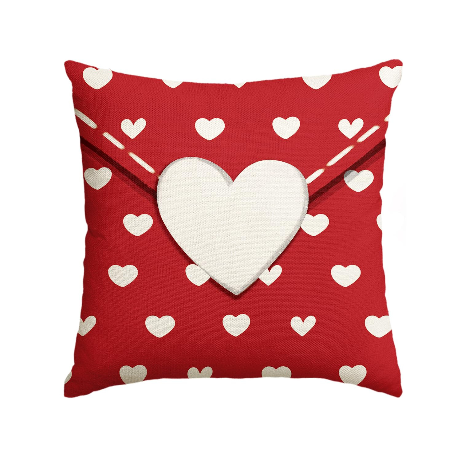 AVOIN colorlife Valentine's Day Envelope Throw Pillow Cover, 18 x 18 Inch Red Heart Red Anniversa... | Amazon (US)