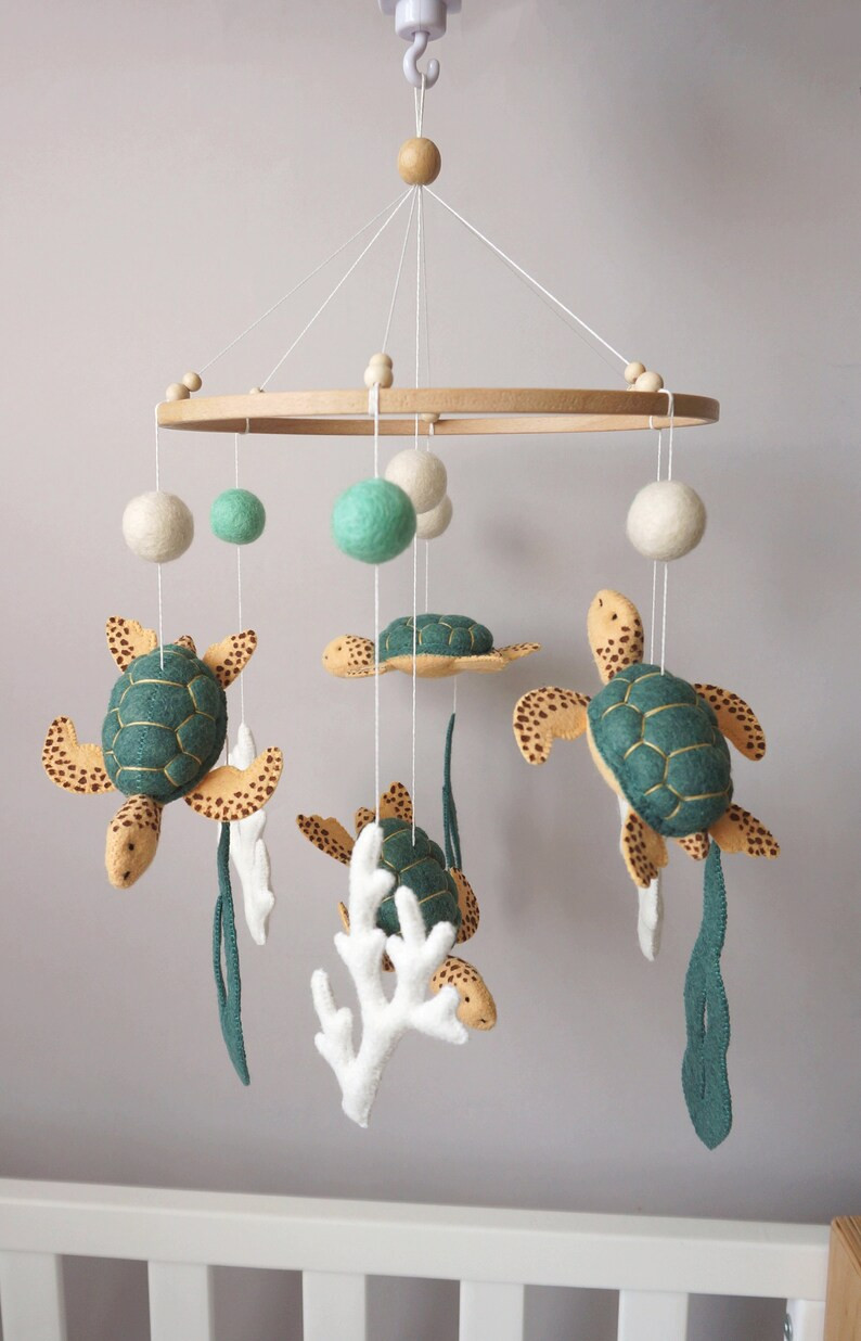 Turtles baby mobile Baby mobile Ocean Sea creatures mobile Nautical nursery mobile Under the Sea ... | Etsy (US)