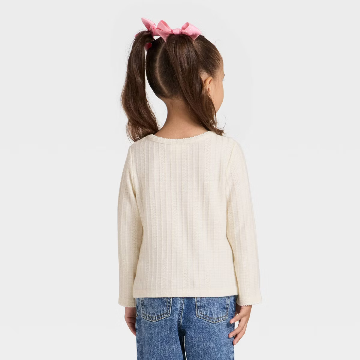 Toddler Girls' Pointelle Long Sleeve T-Shirt - Cat & Jack™ | Target