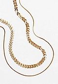 Gold Arrow Wave Layered Necklace | Maurices