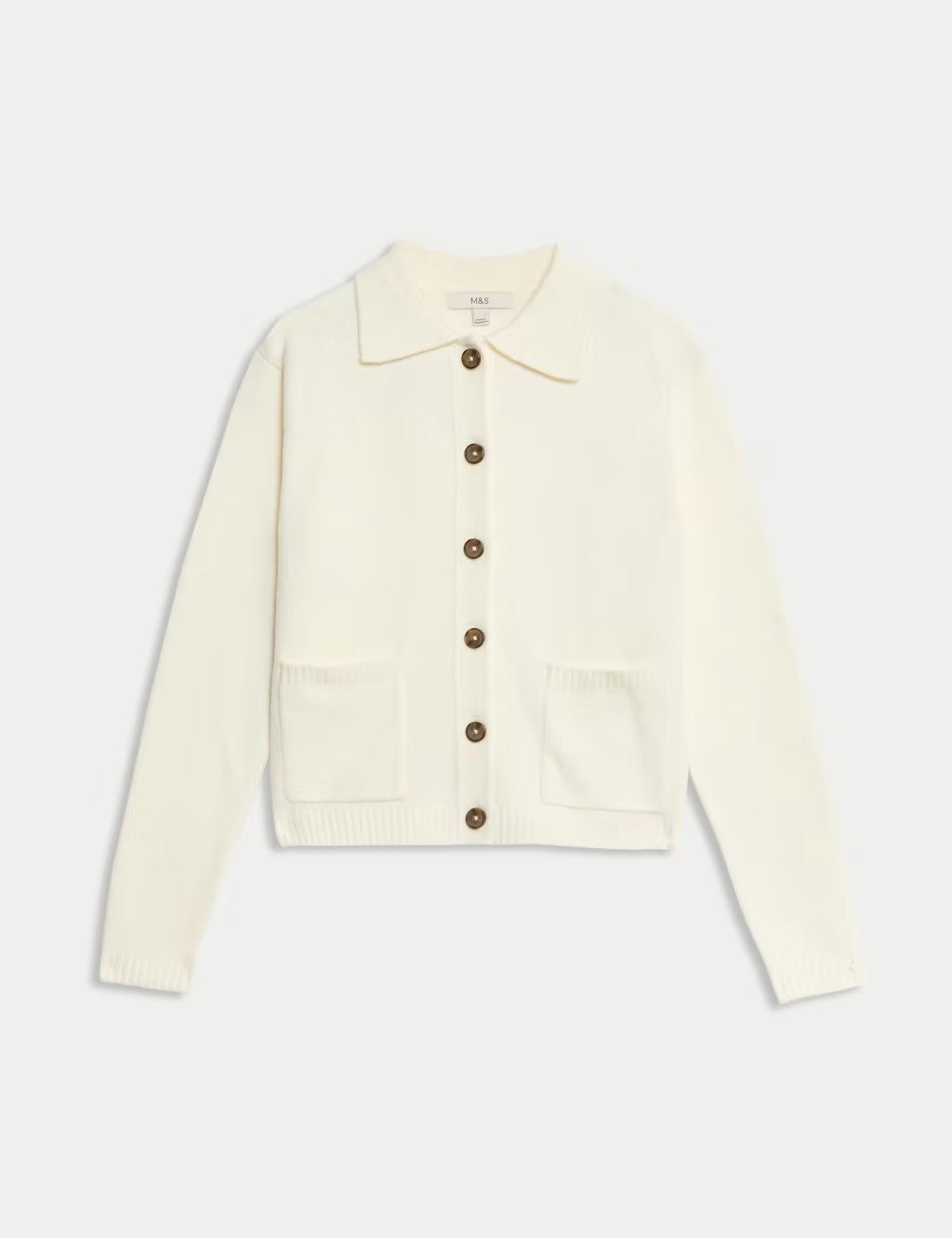 Collared Neck Relaxed Fit Knitted Jacket | Marks & Spencer (UK)