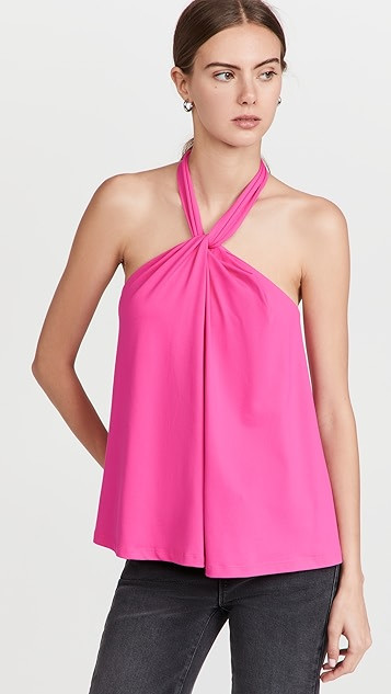 Front Twist Flare Halter Top | Shopbop