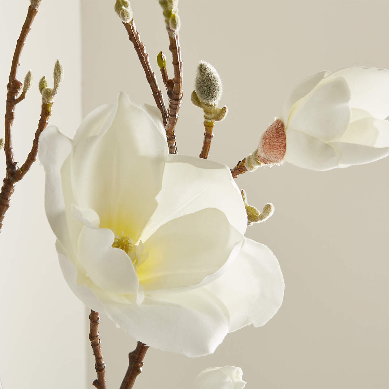 Artificial Magnolia Flower Branch 50" + Reviews | Crate & Barrel | Crate & Barrel