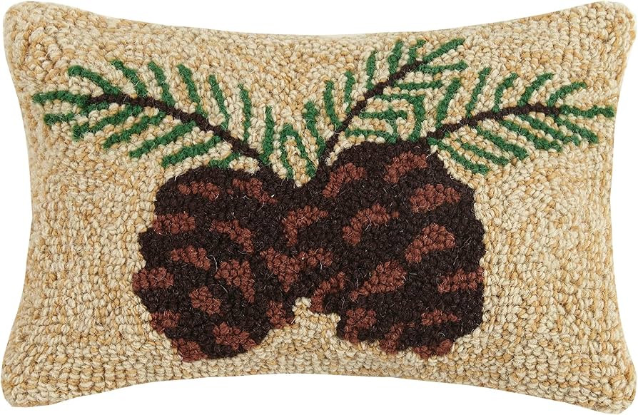 Peking Handicraft 30JSS800C12OB Pine Cone Hook Pillow, 8x12 Hook Pillow | Amazon (US)