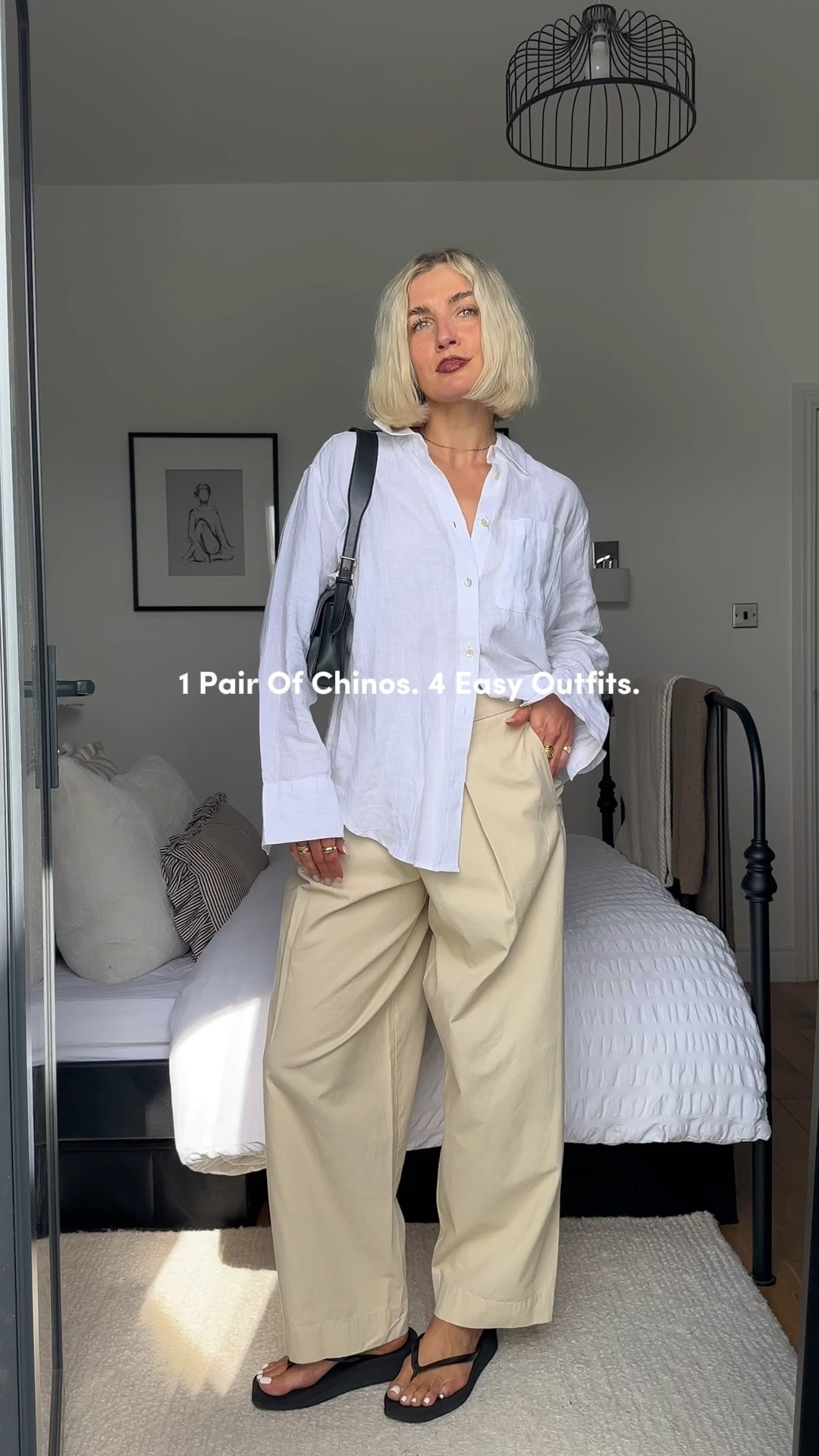 Beige chinos
Wide leg chinos
Summer workwear ideas 
White linen shirt 
Black straps kitten heels 
New balance 240l
Summer trousers 
Black flip flops

#LTKgrwm #LTKootd #LTKWorkwear