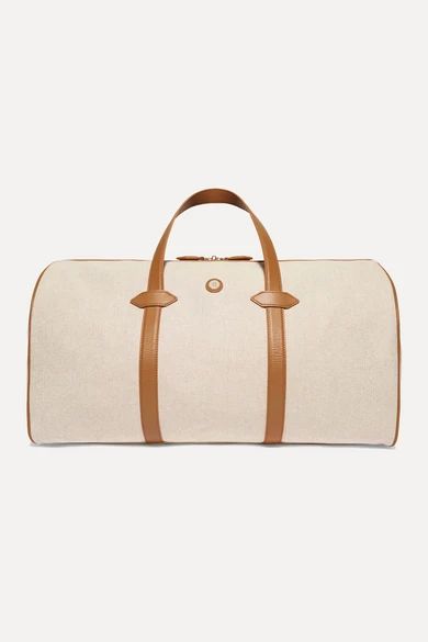 Leather-trimmed cotton-canvas weekend bag | NET-A-PORTER (US)