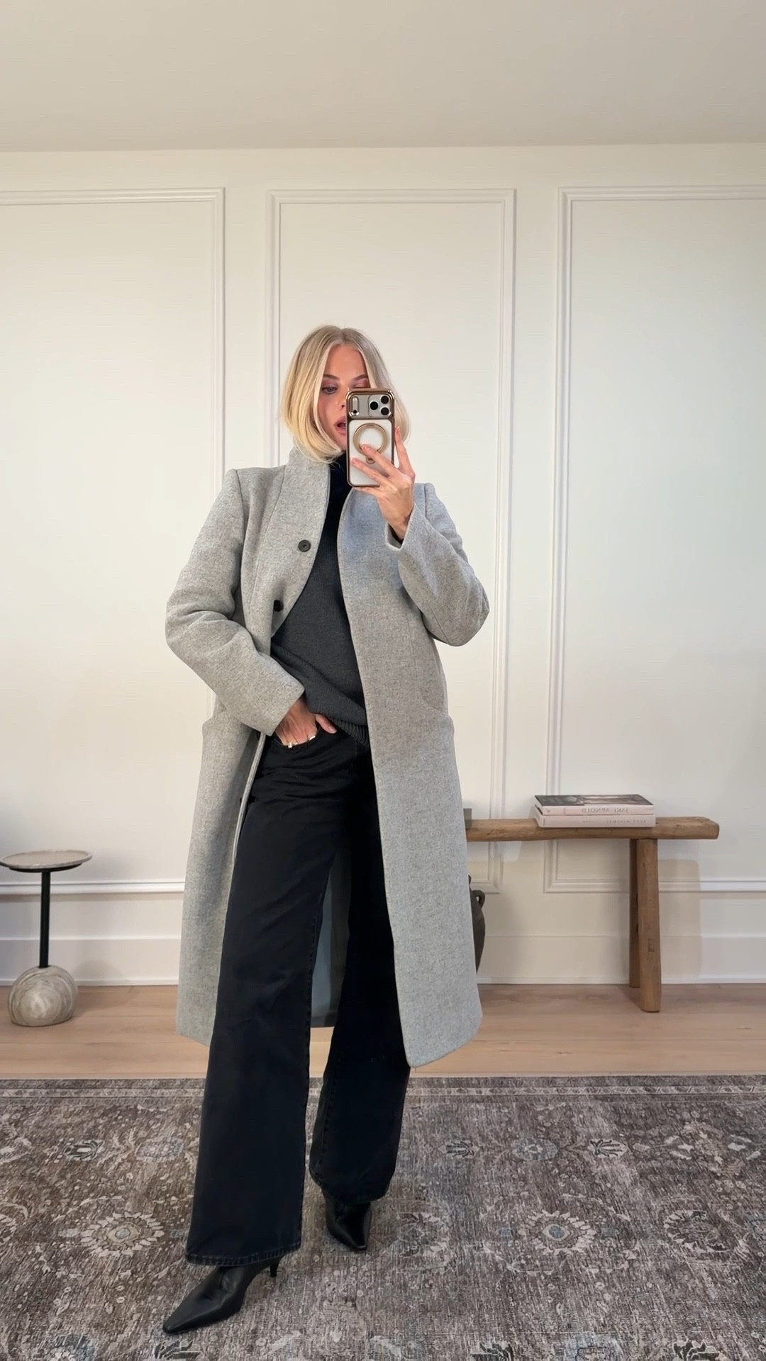 Wearing a med in coat (heather light grey), 28 in jeans (sized up for pregnancy, runs tts), boots are tts! #kathleenpost

Winter weather outfit, cold weather wear, lunch date look, running errands outfit



#LTKootd #LTKHoliday #LTKSeasonal