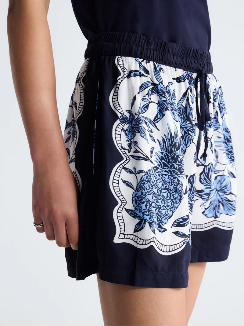 Free Assembly Women's Pineapple Print Pull On Shorts, Size-XS-4X | Walmart (US)