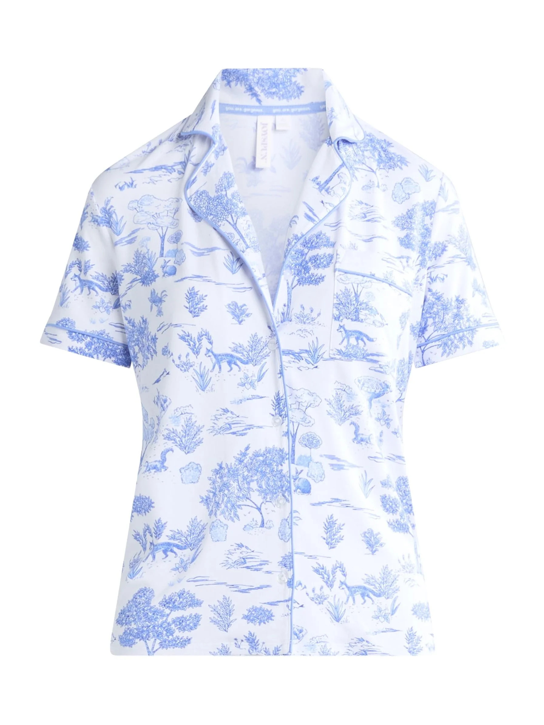 Joyspun Women's Short Sleeve Notch Collar Knit Top & Capri Pajama Set, 2-Piece, Sizes XS-3X | Walmart (US)