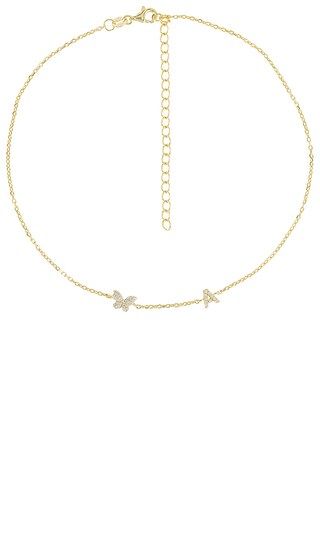 Pave Butterfly Initial Choker in Gold | Revolve Clothing (Global)