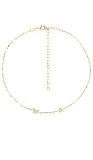 Pave Butterfly Initial Choker in Gold | Revolve Clothing (Global)