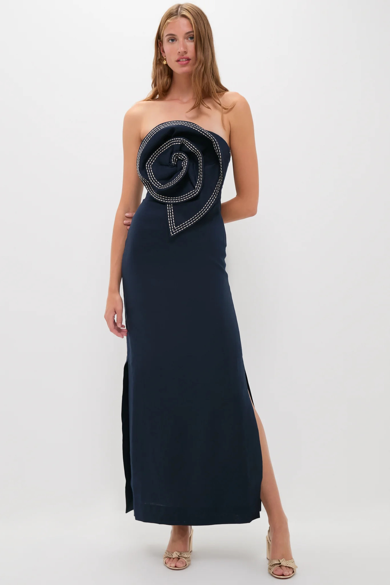 Navy Tactos Embroidered Maxi Dress | Tuckernuck (US)