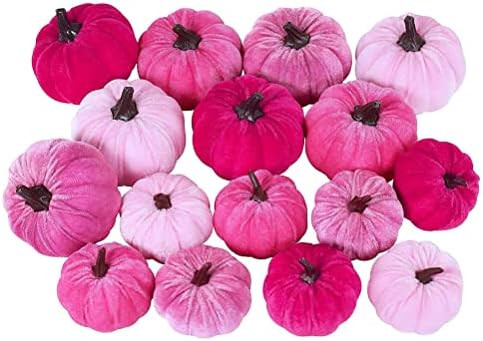 16 Pack Velvet Pumpkins Decor Velvet Artificial Pumpkins Set, Fabric Pumpkins Foam Pumpkins for Farm | Amazon (US)