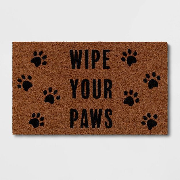 1&#39;6&#34;x2&#39;6&#34; Wipe Your Paws Doormat Natural - Threshold&#8482; | Target