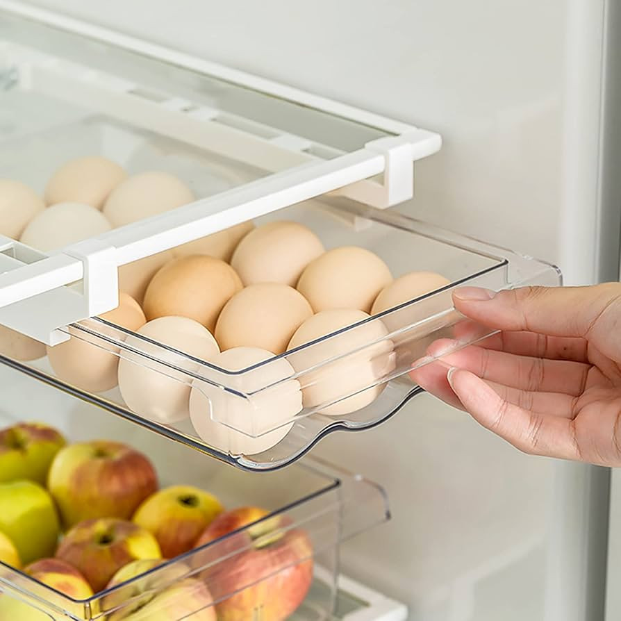 Refrigerator Egg Drawer,Large Capacity Snap-on Hanging Egg Holder Tray Drawer for Refrigerator Eg... | Amazon (US)
