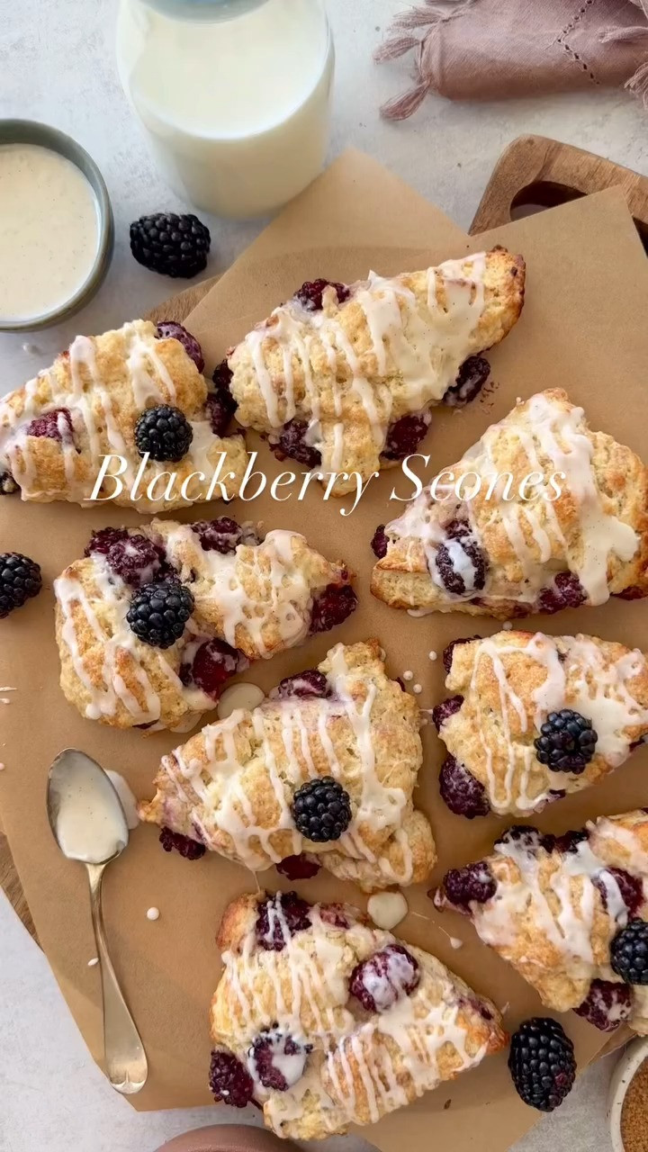 BLACKBERRY SCONES

These blackberry scones are the perfect summer treat—bursting with fresh berries and finished with a dreamy vanilla bean glaze. Soft, buttery, and melt-in-your-mouth, they’re perfect for breakfast, brunch, or anytime you need something sweet. 💜

So easy to make—whip up a batch this weekend… or any day! They’re so delicious! 😊 Full recipe on my blog: https://www.twopeasandtheirpod.com/blackberry-scones/ 

 #LTKHome #LTKFindsUnder50 #LTKFindsUnder100