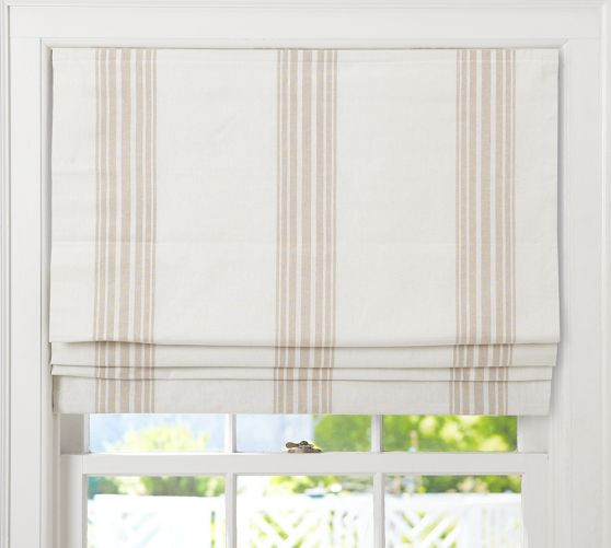 Riviera Striped Roman Blackout Shade | Pottery Barn (US)