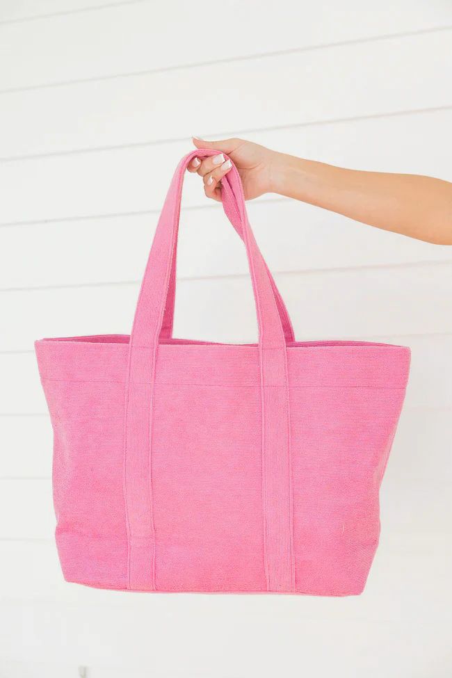 Pink Terry Cloth Tote Bag | Pink Lily