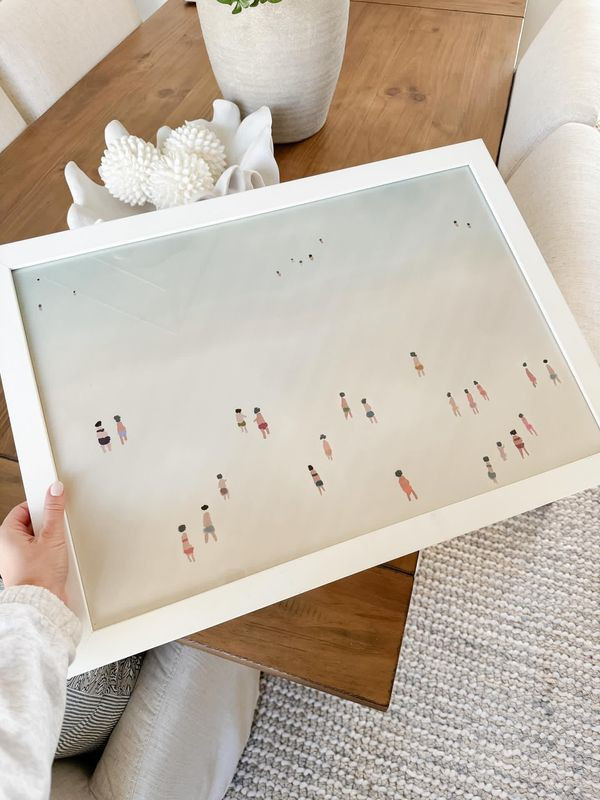 23" x 16" Natural Wood Frame in White | Frame It Easy