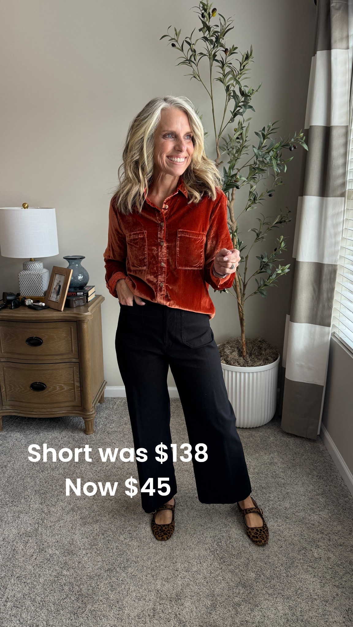 What a deal this velvet shirt is. Extra 59% off in cart. Wearing XS 

#LTKFindsUnder50 #LTKOver40 #LTKSaleAlert