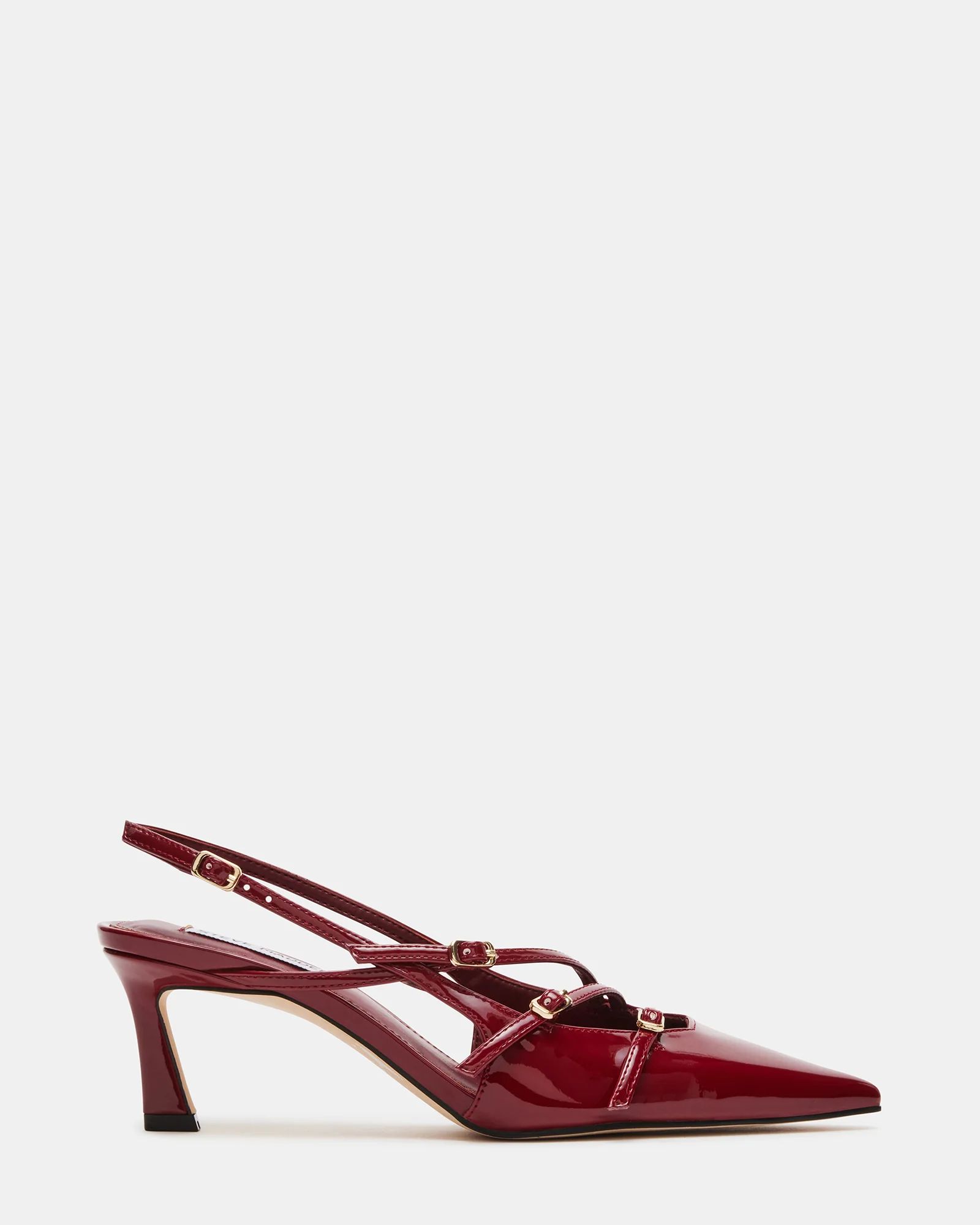 LIANA Wine Patent Slingback Pointed Toe Low Heel | Women's Heels | Steve Madden (US)