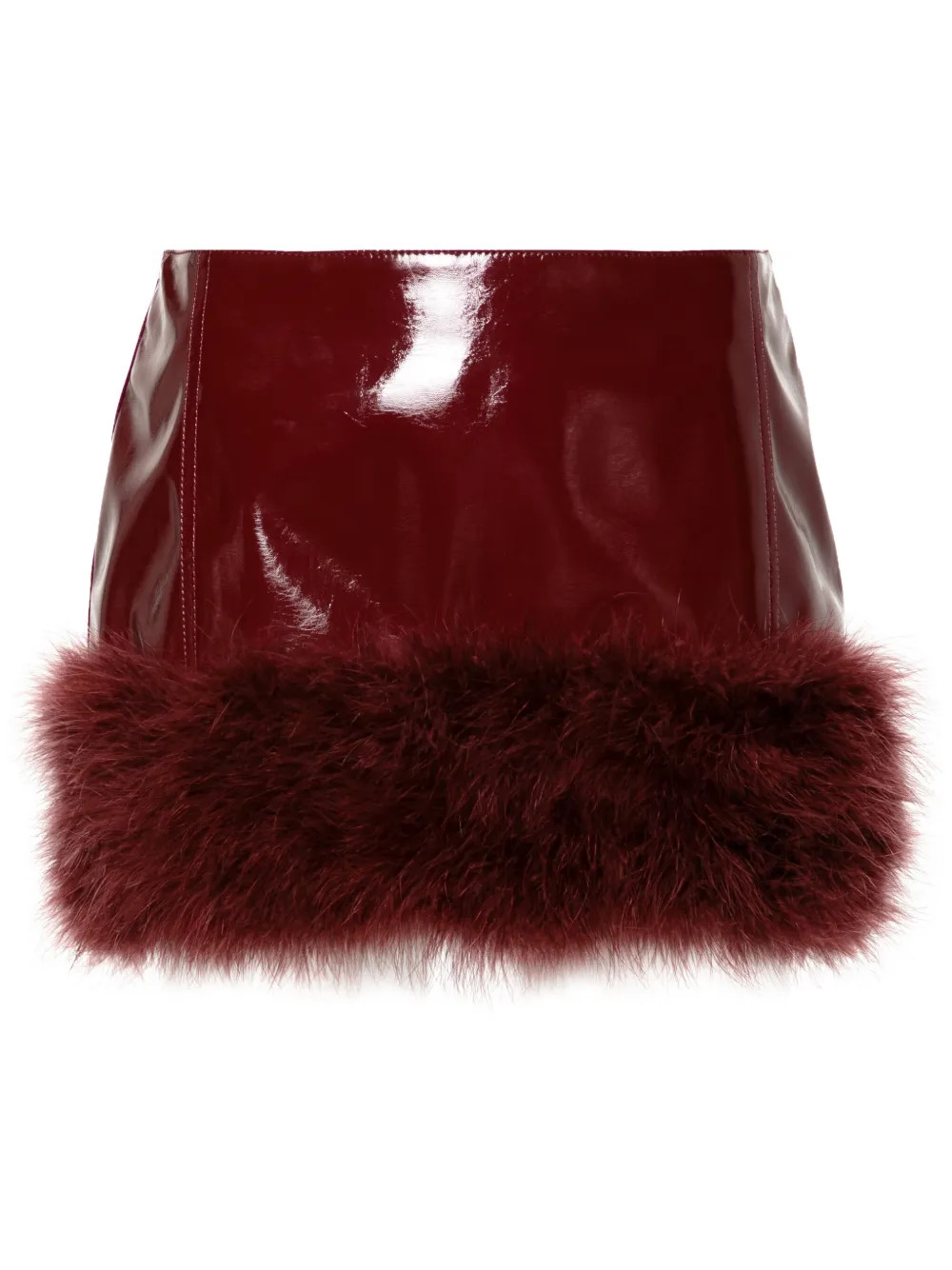 Blumarine feather-appliqué Patent Mini Skirt  - Farfetch | Farfetch Global
