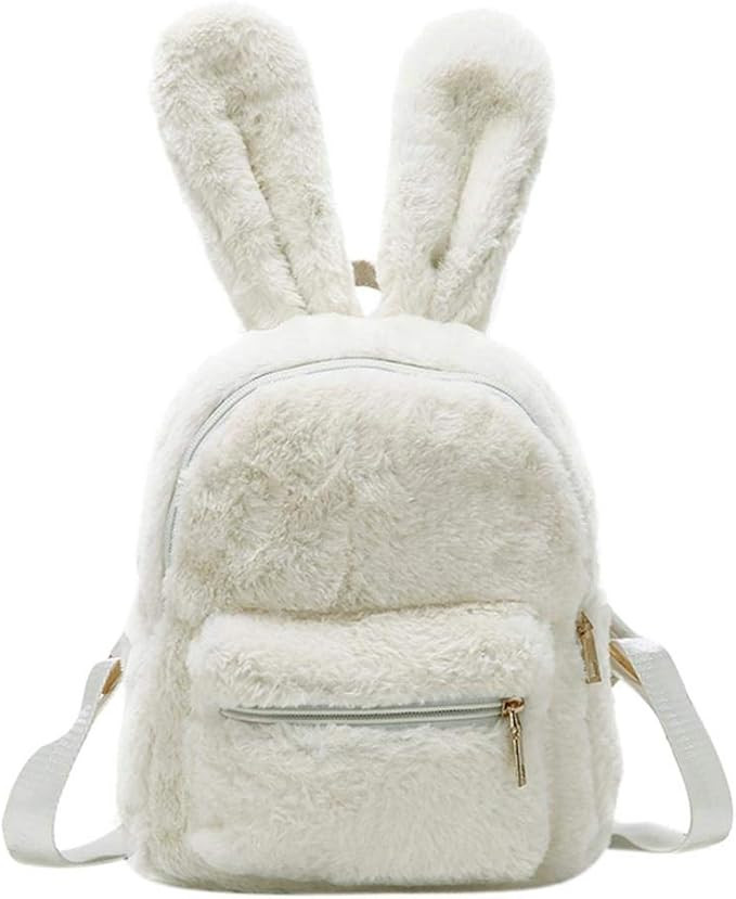 Bunny Backpack, Cute Mini Backpacks for Girls Plush Rabbit Ear Satchel Fuzzy Bunny Purse Handbags | Amazon (US)