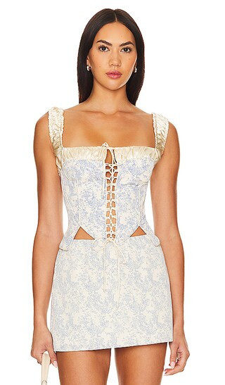 Fait Par Foutch Angelina Corset in Baby Blue. - size XXS | Revolve Clothing (Global)