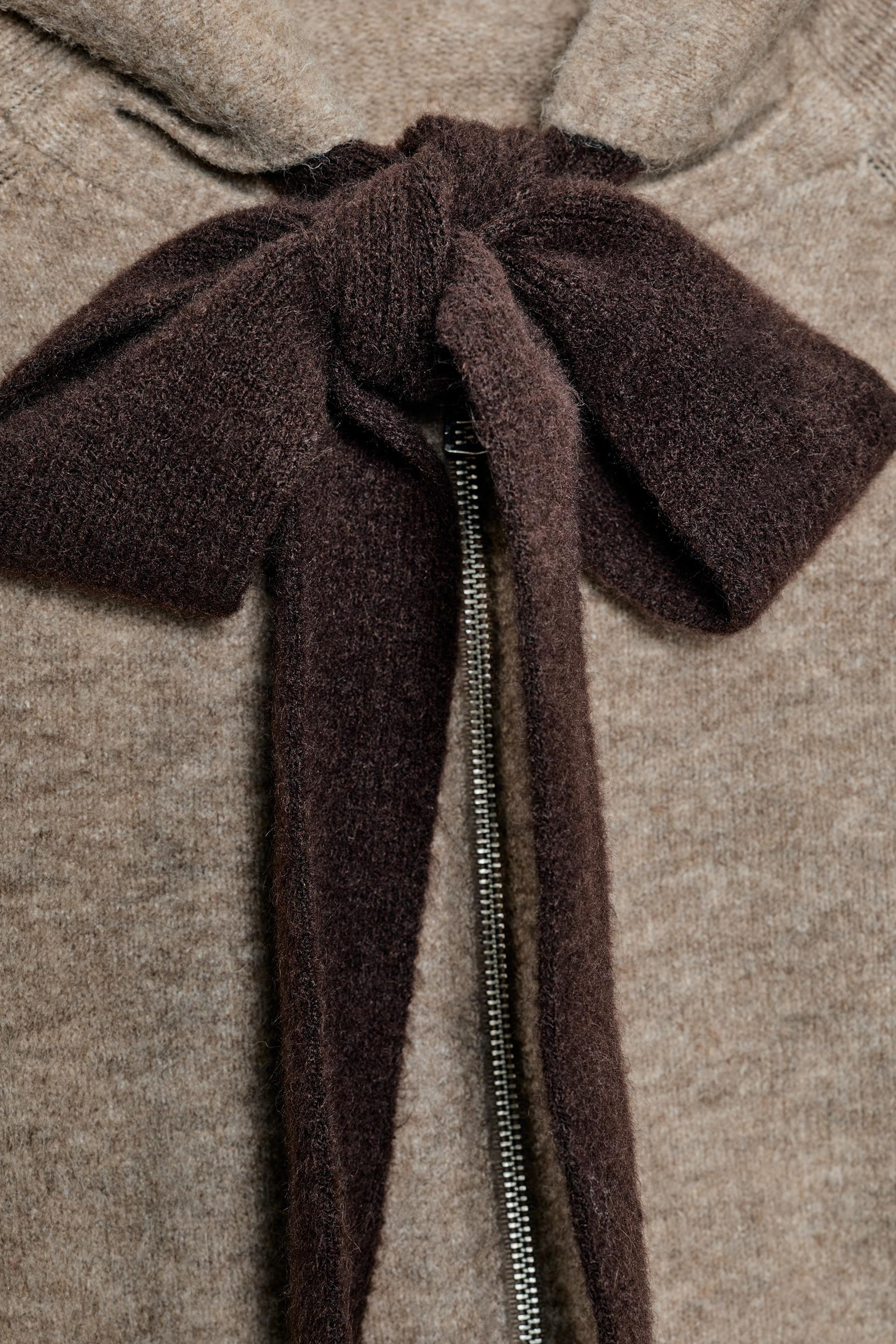 HOODIE CARDIGAN WITH BOW | Zara UK