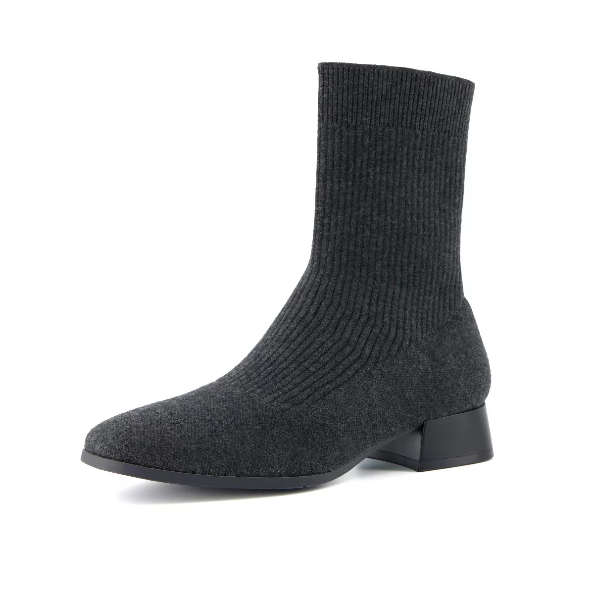 CUSHIONAIRE Women's Russel Knit Ankle Boot with Block Heel +Memory Foam, Wide Widths Available | Target