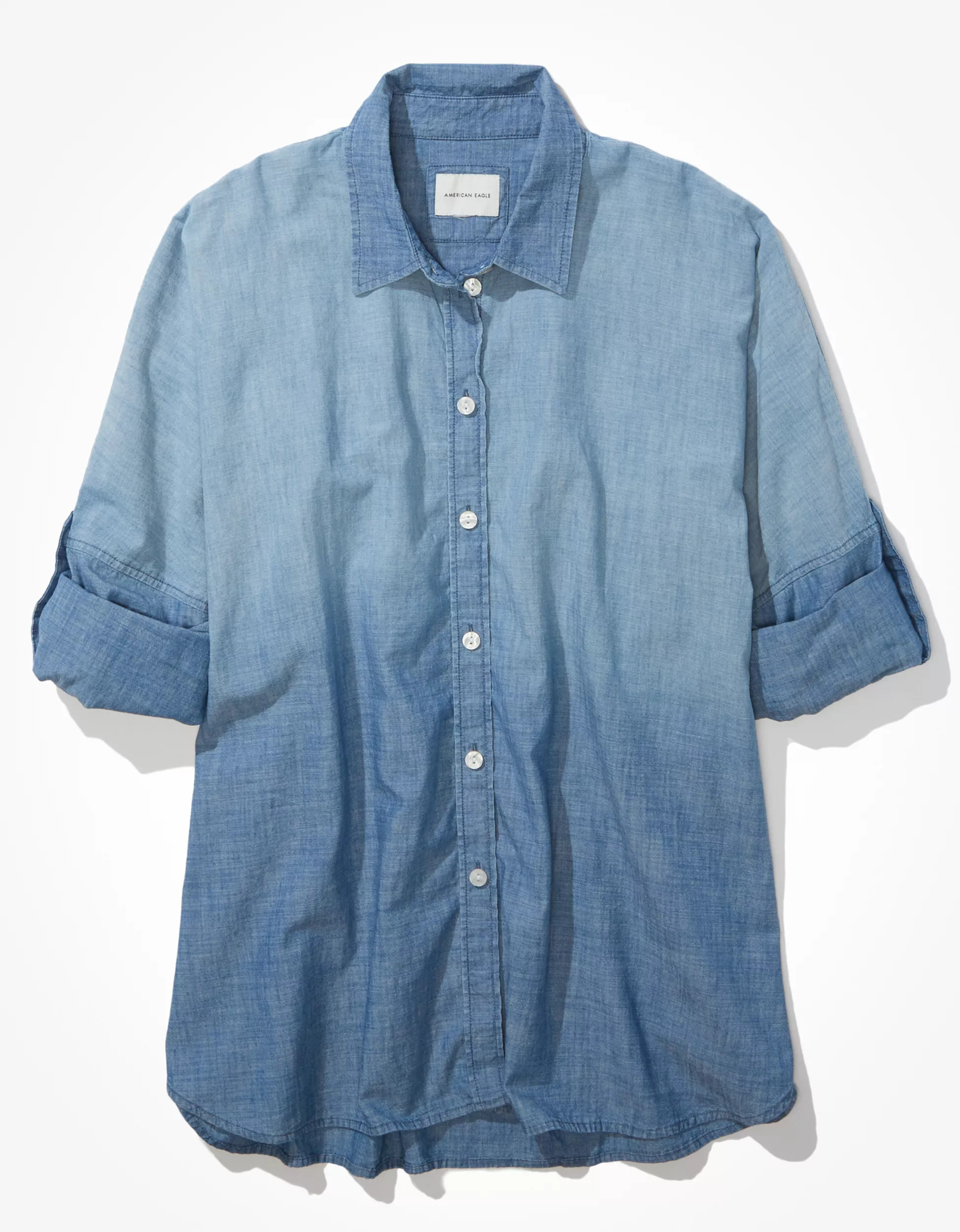 AE Oversized Button-Up Beach Shirt | American Eagle Outfitters (US & CA)