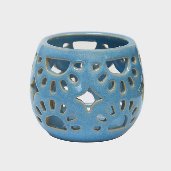 3" Mini Ceramic Tea Light Outdoor Lantern Turquoise - Opalhouse™ | Target