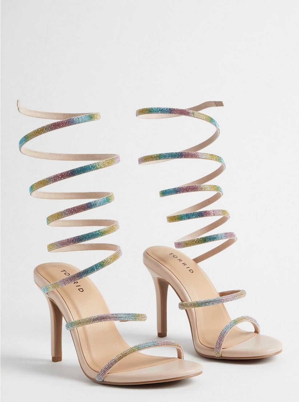 Lace Up Embroidered Heel Sandal (WW) | Torrid (US & Canada)