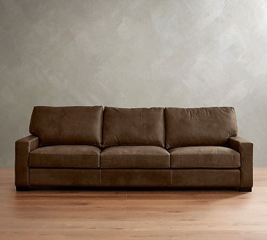 Turner Square Arm Leather Sofa (65"–104") | Pottery Barn (US)
