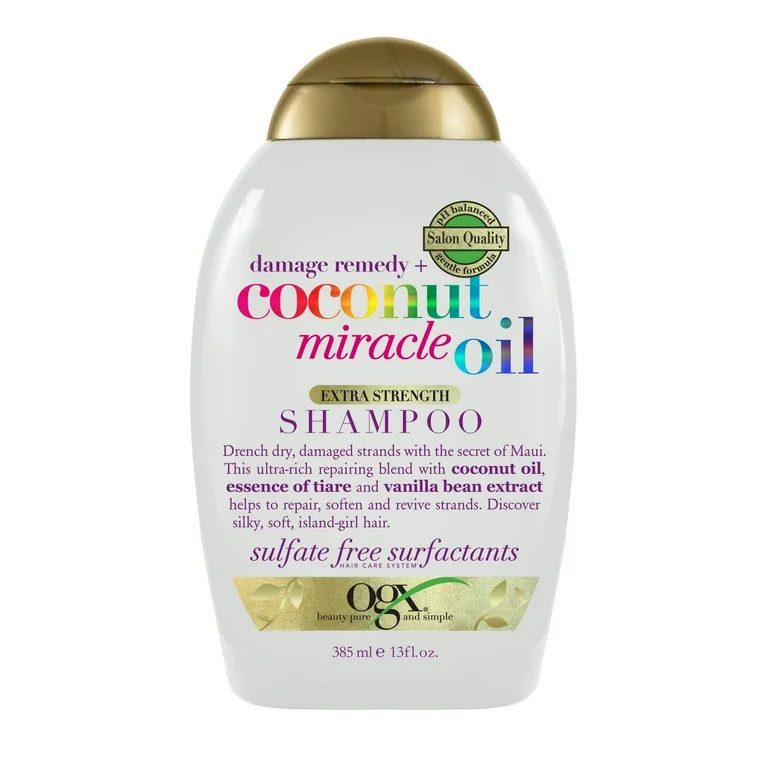 OGX Extra Strength Damage Remedy + Coconut Miracle Oil Repairing Daily Shampoo, 13 fl oz | Walmart (US)