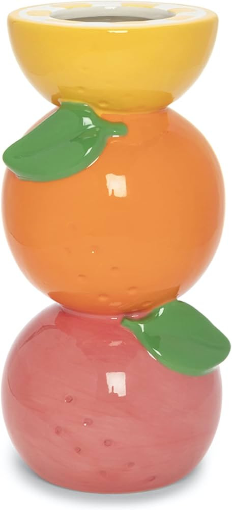 ban.do Decorative Ceramic Vase, Tall Vase for Centerpiece, Lemon Grapefruit and Orange Vase, Uniq... | Amazon (US)