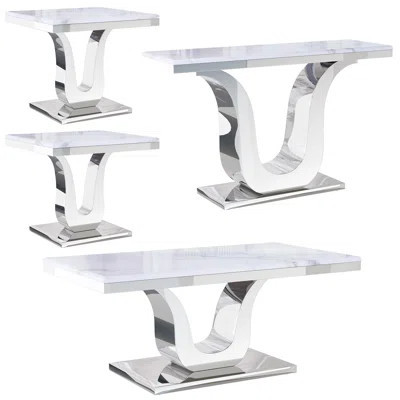 4 Piece White Living Room Table Set Of 4 | Wayfair North America