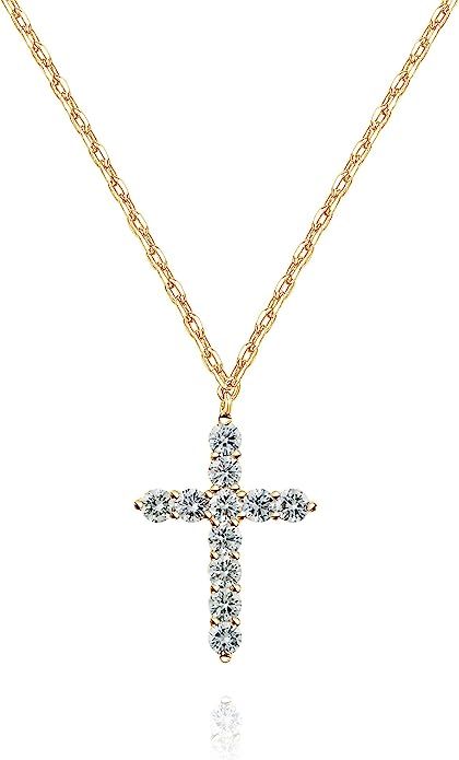 PAVOI 14K Gold Plated Cross Necklace for Women | Cross Pendant | Gold Necklaces for Women | Amazon (US)